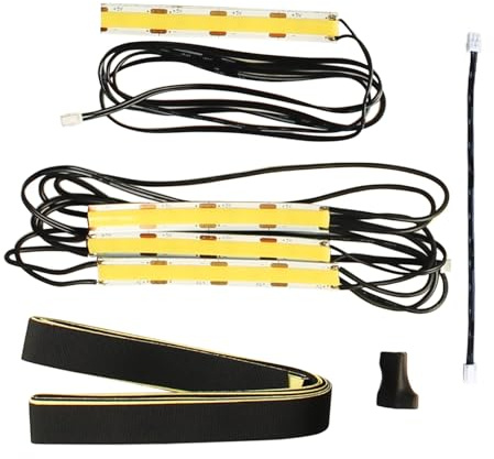 BCMZAMD for P1P P1S 3D Drucker Zubehör - 5V 12W Upgraded COB LED Strip Lightt: 3 Segment Lightt - 1 Abschnitt Strip Lampp und Y Splitter Fit Stock Bar Plug and Play