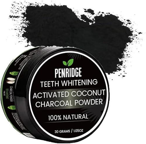 PENRIDGE Activated Coconut Charcoal Teeth Whitening Powder, 100% Natural, 30 Grams
