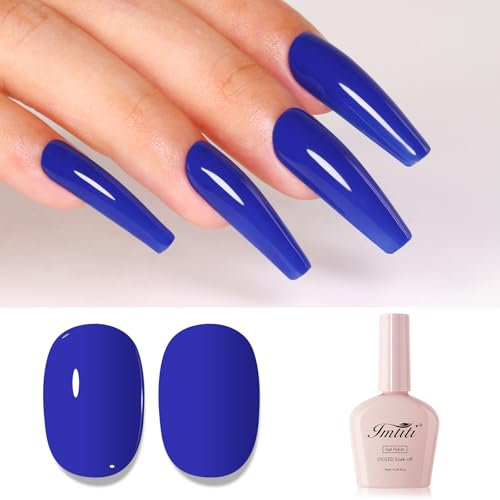 imtiti Blue Gel Polish Set, Navy Blue - LED UV Gel Polish Autumn Nail Art Set 10ML