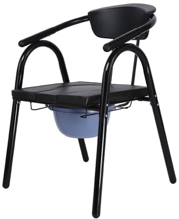Toilettenstuhl Nachtkommode Toilettenstuhl mit Armlehnen und Rückenlehne Duschstuhl für den Hausgebrauch,Senioren und Pflege Einfach zu Montieren Toilettenstühle