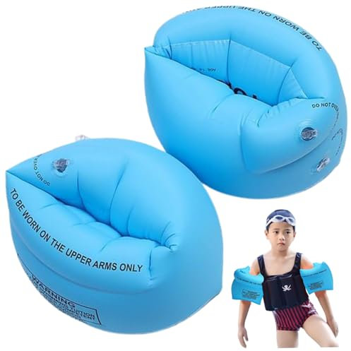 Simmarm floaties, arm floaties, 1 par uppblåsbara armfloaties för vuxna och barn, tjock PVC badarm floaties med luftventil, bärbar pool floaties arm, baby simning float