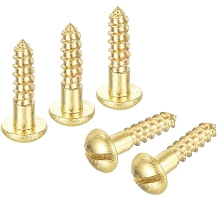 QUARKZMAN Vis à Bois M2.5 X 10mm à Tête Ronde Fendue en Laiton Auto-Taraudeuses 30 Pcs