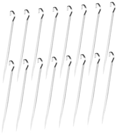 FUNOMOCYA 16Pièces Brochettes de Kebab Acier Inoxydable Ustensiles de Barbecue Durables et Pratiques pour Grillades Plein Air Sécurisées et Faciles à Utiliser