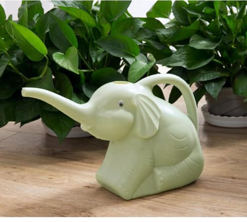 Arrosoir éléphant en plastique de 2 L avec long bec pour jardinage intérieur et extérieur, idéal pour les plantes d'intérieur, les fleurs et les fruits (vert clair)