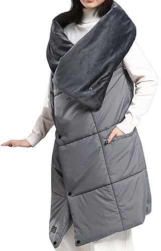 Thewasc Electric Blanket Four Heating Areas Heating Blanket Wearable Heated Blanket Multifunction Heater Mat Blanket Vest Shawl