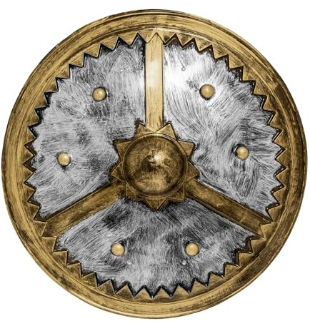 W WIDMANN MILANO Party Fashion - Wikinger Schild | 60 cm Rundschild als Kostümzubehör für Wikinger-, Ritter- und Römer-Looks