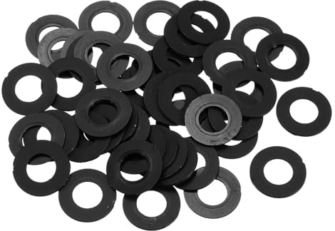 QUARKZMAN 80Pcs Arandelas Planas De Nylon M10 Arandelas Planas 10mm DI 20mm DE 1mm De Espesor Espaciadores De Plástico Para Tornillos Reparación De Fontanería Grifos De Jardín, Negro