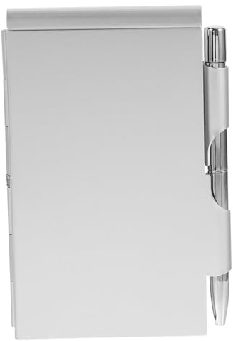 Tofficu Aluminium Kartenbox mit Stift Kleiner Tragbarer Notizblock Metall Notizzettel Abreißblock Büro Schule Planung