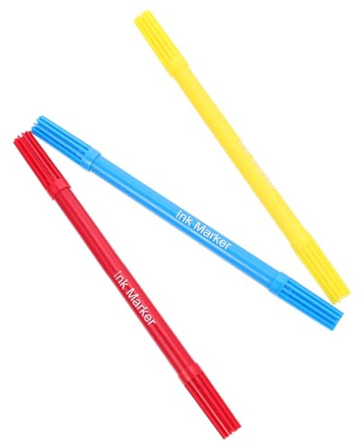 MUELODSIC 3pcs Dual Tip Edible Pens Baking Coloring Tool Food-Safe Markers for Cake Cookie Decoration Red Yellow Blue Colors Suitable for Dessert Decorating