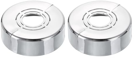 QUARKZMAN 2Pcs Bridas De Pared Divididas Cubierta De Fontanería Plateado | Placa De Escudo Plástico Cortable De 0.79 De Grosor, Adecuada Para 0.8/1/1.3 De Agua