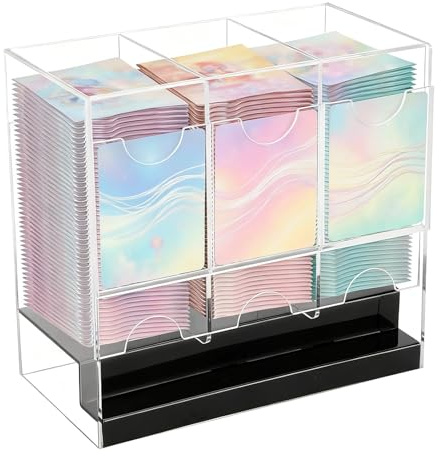 Booster Pack Spender mit 3 Fächern, Acryl-Deck-Aufbewahrung, Displayschutzhülle, passend für 120 Booster-Packs zum Dosieren, kompatibel mit Karten-Boostern und Sportkarten für Sammlung, Spender,