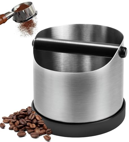 Bac à Marc de Café 580 ML, Récipient à Marc de Café pour Porte-Filtre, Récipient à Battre en Acier Inoxydable, pour Machine à Café Delonghi Sage Ninja, Accessoires - Argent