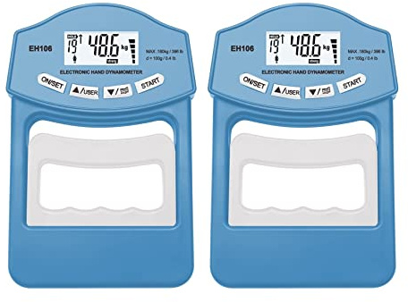 Misuratore di forza digitale, Dinamometro manuale digitale Grip Strength Trainer 396Lbs/180 Kg Grip Strength Rehabilitation Training Tester for uomini e donne(2Pcs Blue Meter)