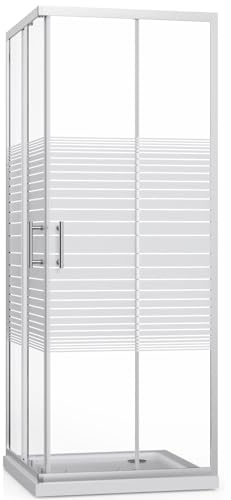 Box doccia rettangolare in cristallo vetro 6 mm. dimensione cm. 80x80 mod. Katariina