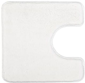 Kleine Wolke WC-Vorleger Relax Polarweiß 55 x 55 cm mit Ausschnitt | OEKO-TEX zertifiziert, rutschhemmende Unterseite, für Fußbodenheizung, maschinenwaschbar, 100% Polyacryl