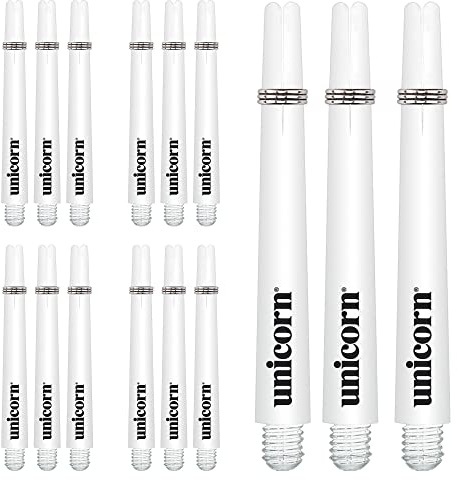 Unicorn Dart Shafts | Gripper 3 Value Pack | Durable Nylon | White | 15 Stems | Medium 44.2 mm
