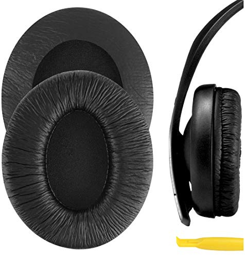 Geekria Cuscinetti auricolari di ricambio per cuffie Sennheiser HD202, HD202S, HD212, HD437, HD447, PX360, HD203, HD212-Pro, EH150, EH250, HD62-TV, cuscinetti auricolari con guida video (nero)