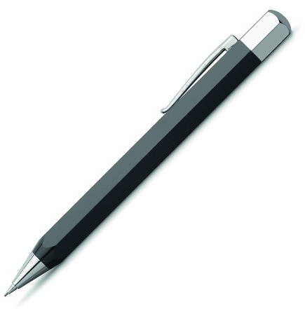 Faber-Castell 137500 - Drehbleistift ONDORO Edelharz, Minenstärke: 0,7 mm, inklusive Geschenkverpackung, Schaftfarbe: schwarz / silber