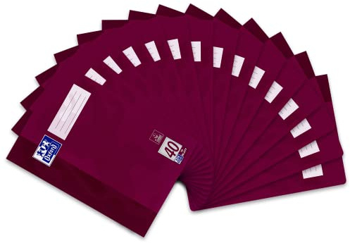 Oxford Schulheft A4, 16 Blatt, Lineatur 40, kariert mit Rahmen, 15 Stück
