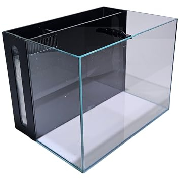 LIFEGARD Low Iron Ultra Clear 4 Gallon Crystal Aquarium with Built in Back Filter with High Polish Filter Sock – 45° Beveled Edge, Rimless Glass, Rectangular Style with Directional Jet Flow