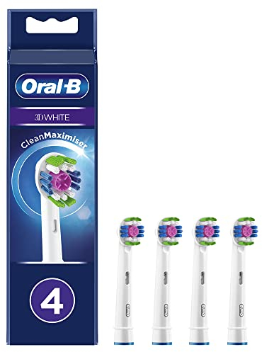 Oral-B 3D White - Lot de 4 têtes de rechange pour brosse à dents électrique avec technologie CleanMaximiser