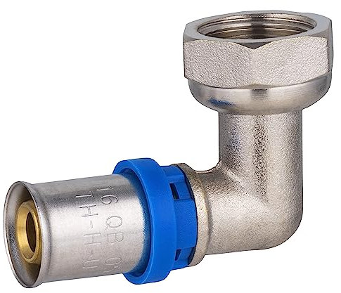 Raccord Multicouche à Sertir Multi profils TH-H-U coude diamètre Ø16 mm - à visser femelle écrou tournant 15x21 (1/2) - Norme NF 545 pour réseau d'eau potable et chauffage NOYON & THIEBAULT