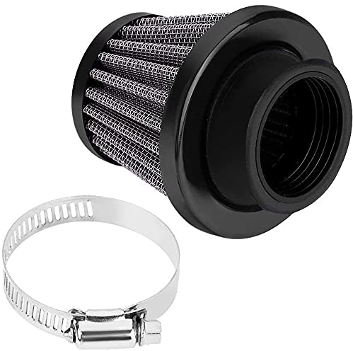 ANCLLO 42 mm motorcykelklämma på luftintagsfilterkit, universellt automatiskt kallluftsintag scooter moped scooter ATV dirtbike luftfilter högt flöde (svart)