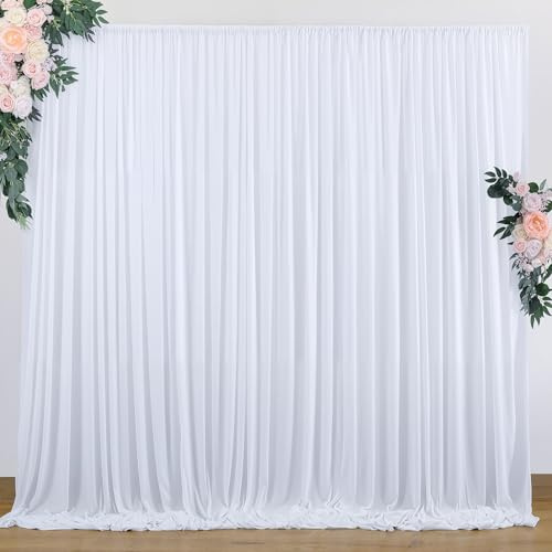 3 m x 3 m Faltenfreier weißer Hintergrund Vorhang Paneele, Polyester Fotografie Hintergrund Vorhänge, Hochzeit Party Home Decoration Supplies