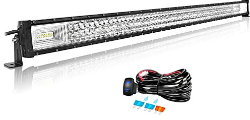 Willpower Led Lichtleiste Balken 12V 24V 52 675W für Auto Offroad KFZ | Lightbar Arbeitsscheinwerfer, mit 12V Kabelbaum, 6000K Weiß, IP67 Wasserdicht, Beleuchtung für Traktor ATV Boot Quad