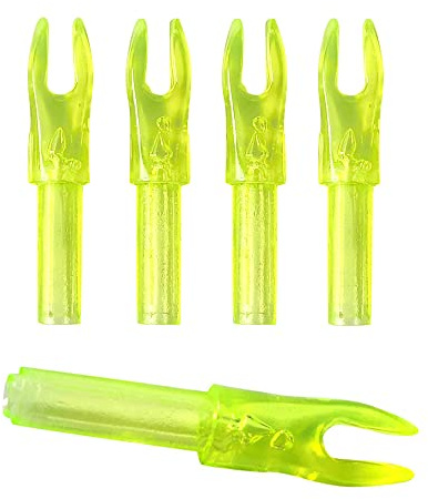 AMEYXGS Tiro con L'Arco Arrow Nock 4.2mm Diametro Interno Inserto in plastica Freccia Nock per Caccia Fai da Te Ricurvo Arco Composto Freccia 50 Pezzi (Giallo)