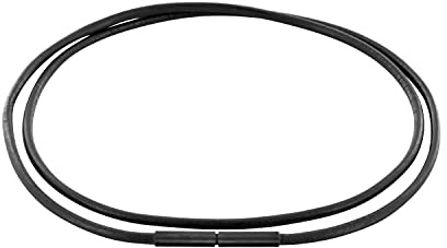 Auroris Echtleder Kette schwarz Dicke 2mm mit Tunnel-Drehverschluss aus matt-schwarzem Edelstahl