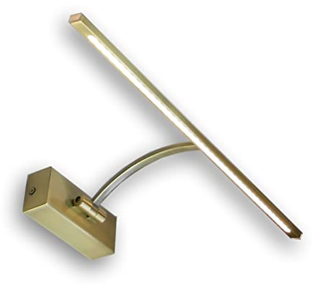 PAPUQ Applique murale à LED pour éclairer des tableaux, des miroirs, des peintures murales, etc., LED 8W de style traditionnel et élégant, ton de lumière chaude 3000K, bronze vieilli, articulée. 46cm