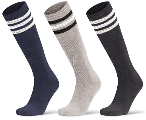 Prisco Calze Basket Uomo in Spugna, Calzini Sportivi Tubolari Lunghi in Cotone Certificato, 3 Paia (ASSORTITO LUNGO)