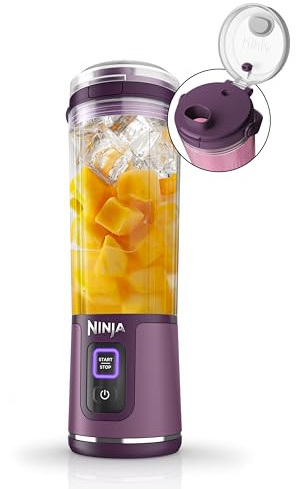 Ninja BC151PR Blast Portable Blender, Cordless, 18oz. Vessel, Personal Blender-for Shakes & Smoothies, BPA Free, Leakproof-Lid & Sip Spout, USB-C Rechargeable, Dishwasher Safe Parts, Passion Fruit