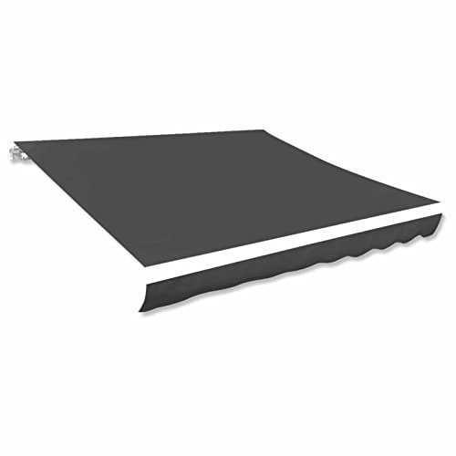 Homgoday Tessuto per Tende da Sole in Poliestere con Rivestimento in PU, Antracite, 380x295 cm, Resistente ai Raggi UV e Idrorepellente, Adatto per Strutture 4x3 m, Telaio Non Incluso