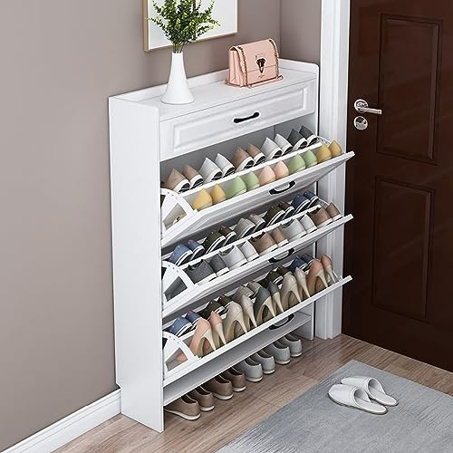 CLoxks Schuhe Schrank Möbel, Schuhkipper Schmal, Schuhkipper Weiss, Versteckter Schuhschrank, für Eingangsbereich, Schlafzimmer, Wohnzimmer, Wohnung