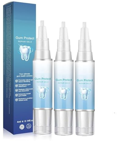 Gum Shield Therapy Gel, Gum Gel, Zahnaufhellungs-Essenzstift, Instant Tooth Whitening Pen Empfindliche Zähne, Zahnaufhellungsstift (3pcs)