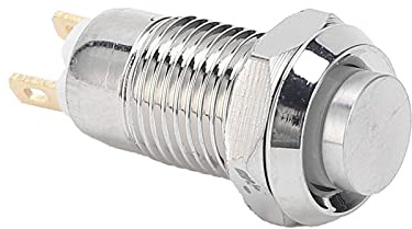 Interruptor De Botón Momentáneo, Pulsadores Electricos, Interruptor De Inicio Con Botón Pulsador De Metal Botón Impermeable De Cabeza Alta 3 V Para Control De Acceso De Timbre De Baja Corriente(8 Mm)