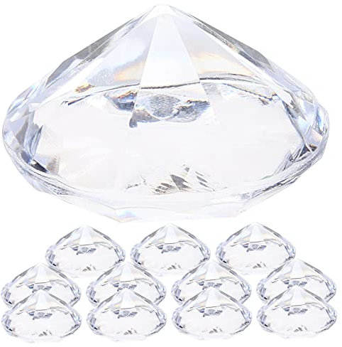 HAPINARY Hochzeits-Party- 12 Stück Tischkartenhalter in Diamant-Kristallform für die Anzeige der Tischnummern