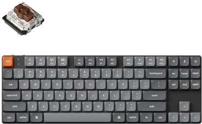 Keychron K1 Max Ultra-Slim QMK/VIA Bluetooth Wireless/USB Wired Custom Mechanische Tastatur, 2.4 GHz, Gaming-Tastatur mit TKL-Layout, Weiß-LED und Low-Profile Gateron Brown Switch