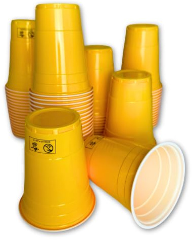 50 Mehrweg Bierpong Becher 0,5 l in Sunshine Yellow | Gelbe Plastikbecher für alle Getränke | stabil & wiederverwendbar Trinkbecher