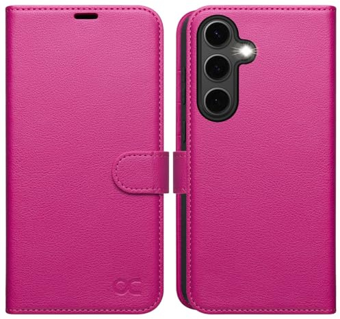 OCASE for Samsung Galaxy S24 FE Case, Premium PU Leather Wallet, Rose | RFID Blocking, Card Holders, Kickstand, Shockproof TPU Inner Shell, Flip Phone Cover for Galaxy S24fe 5G 2024