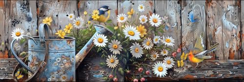 Malen Nach Zahlen Vogel, Blume Malen Nach Zahlen Erwachsene DIY Paint by Numbers Anfänger Kinder Gemälde inklusive Pinsel und Acrylfarben Ölgemälde Leinwand Bastelset für Frau Geschenke, 100x300cm -78
