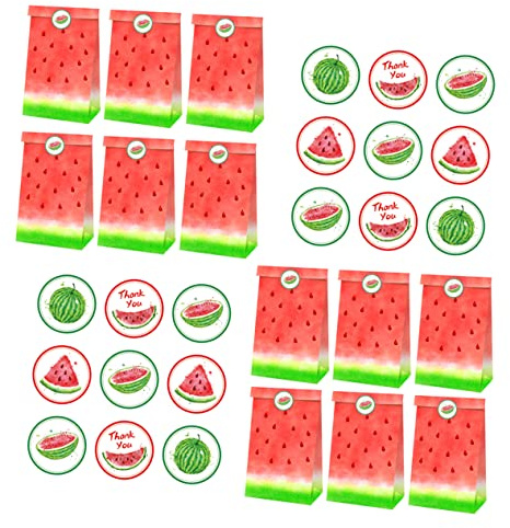 KOMBIUDA Hawaiianischer Süßigkeitenhalter aus Papier Tüte für Lebensmittel Geschenktüte mit Wassermelonen-print für Partys und Familienfeiern Leicht und Dekorativ