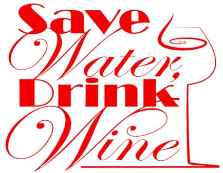 Bar Restaurant Water Drink Glass Quote Home Wall Decals 54x57.6cm Removable Without Leaving Glue Large red