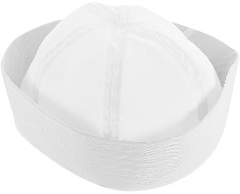 Homoyoyo Kapitänsmütze Matrosenhut Unisex Polyester Weiß Strapazierfähig Kostüm Zubehör für Cosplay und Maskenball