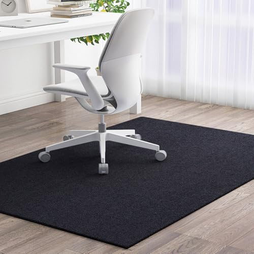 Odot Große Bodenschutzmatte Bürostuhl, Bürostuhl Unterlage Diverse Größen Schreibtischstuhl Unterlage Kratzfest rutschfest Bodenschutzmatte Gaming Teppich für Büro Hartböden (Schwarz,100x150cm)