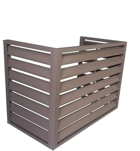 Valla De Aire Acondicionado De Aluminio Para Unidades Exteriores, Pantalla De Privacidad Decorativa Para Mini Split O Bomba De Calor, Reducción De Ruido, Antióxido (Threebrown 110*60*80cm/43*24*32in)