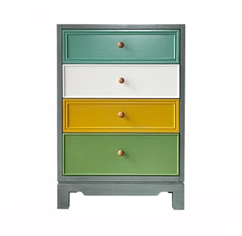 Xilin-872 Kommode Bunte Schubladenkommode – Schubladenkommode aus Holz – Organizer und Aufbewahrungsschrank for Flur – Eingangsbereich oder Wohnzimmer Schubladenschrank(60 * 40 * 88cm)