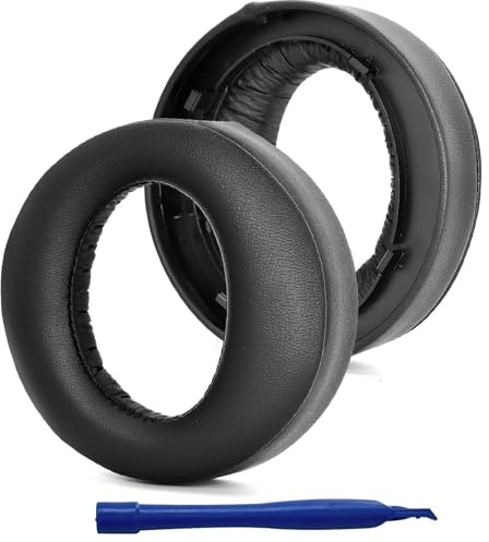Ersatz Ohrpolster für Sony PlayStation 5 Pulse 3D Wireless Headset – 1 Paar Weiche Proteinleder Ohrpolster mit Hochwertigem Memory Schaum, Langlebige Ersatzpolster für PS5 Kopfhörer – Schwarz